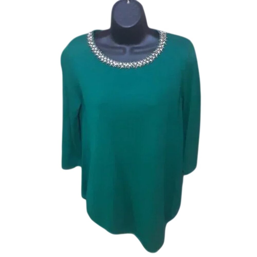 Grace Elements Green Blouse - Size: Small
